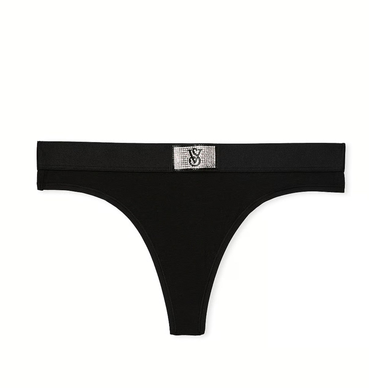 Cтрінги з блискучим логотипом від Victoria’s Secret - Logo Cotton Shine Patch Thong Panty