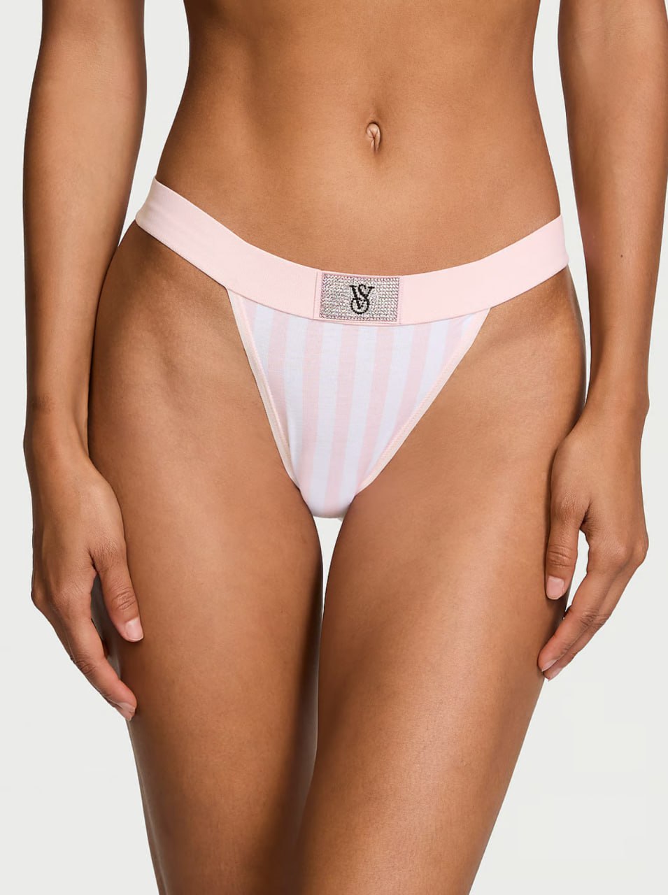Трусики з блискучим логотипом від Victoria’s Secret - Logo Cotton Shine Patch Tanga Panty