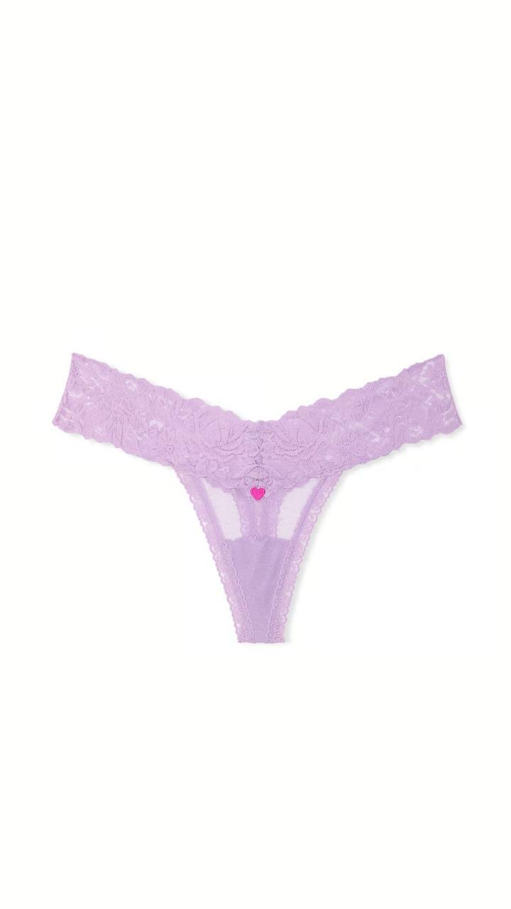 Мереживні стрінги від Victoria’s Secret - Lace Heart Blooms Thong Panty