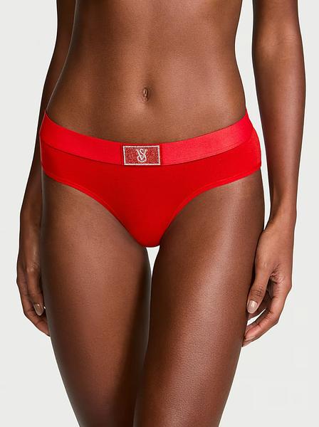 Трусики з блискучим логотипом від Victoria’s Secret - Logo Cotton Shine Patch Hiphugger Panty зображення