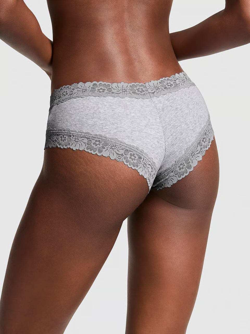 Жіночі трусики з принтом та мереживом від PINK - Wink Lace-Trim Cheeky Panty