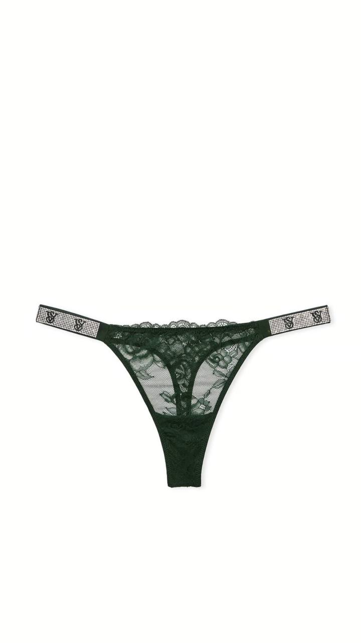 Стрінги зі стразами від Victoria's Secret Shine Strap Rose Lace Panty