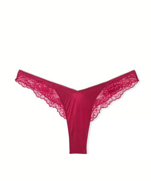 Стрінги з мереживом від Victoria’s Secret - Rose Lace-Trim High-Leg Thong Panty зображення