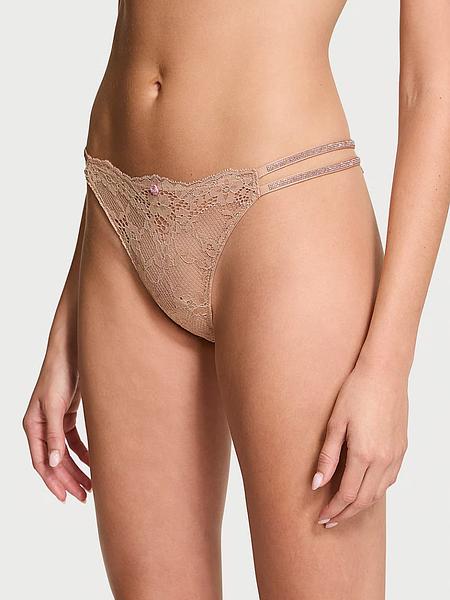  Мереживні трусики зі стразами від Victoria's Secret Twinkle Strap Lace Brazilian Panty зображення
