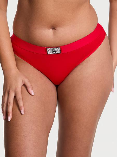 Cтрінги з блискучим логотипом від Victoria’s Secret - Logo Cotton Shine Patch Thong Panty зображення