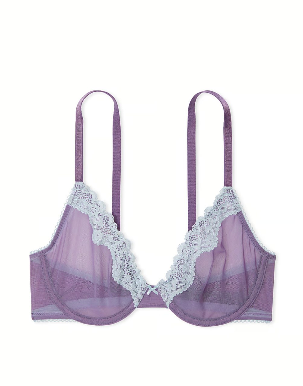 Мереживний комплект від Victoria's Secret - Tease Mesh Lace-Trim High-Leg Thong Panty / Lightly Lined Wireless Lace-Trim Bra