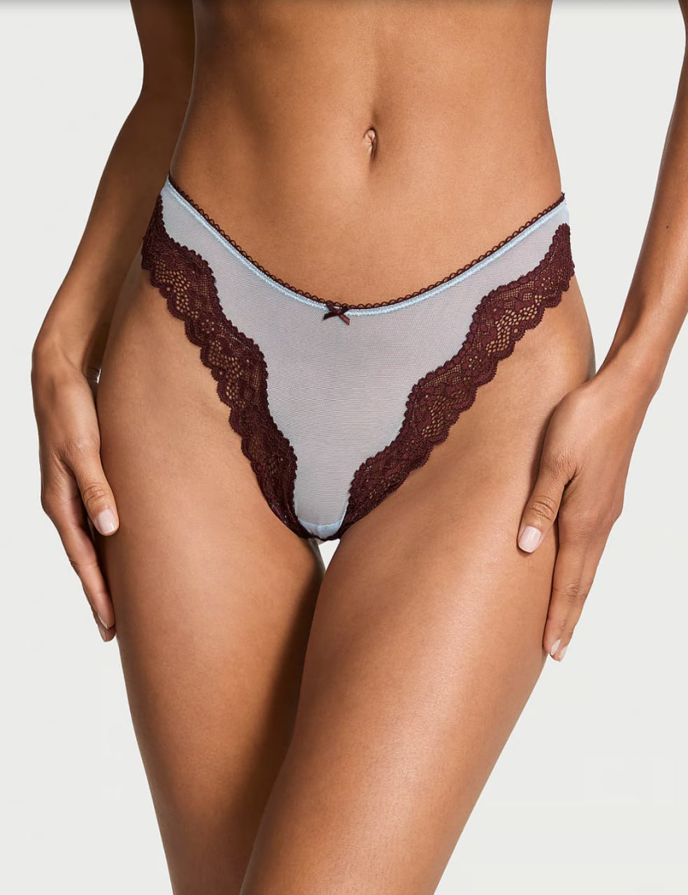 Мереживні стрінги від Victoria’s Secret - Tease Mesh Lace-Trim High-Leg Thong Panty