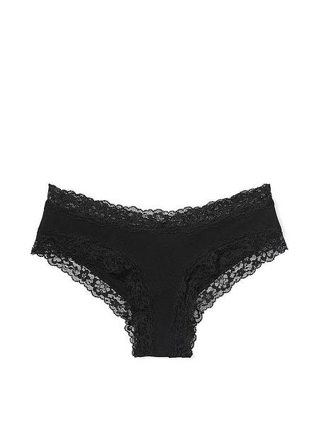 Трусики з мереживом від Victoria’s Secret - Lace-Waist Cotton Cheeky Panty зображення