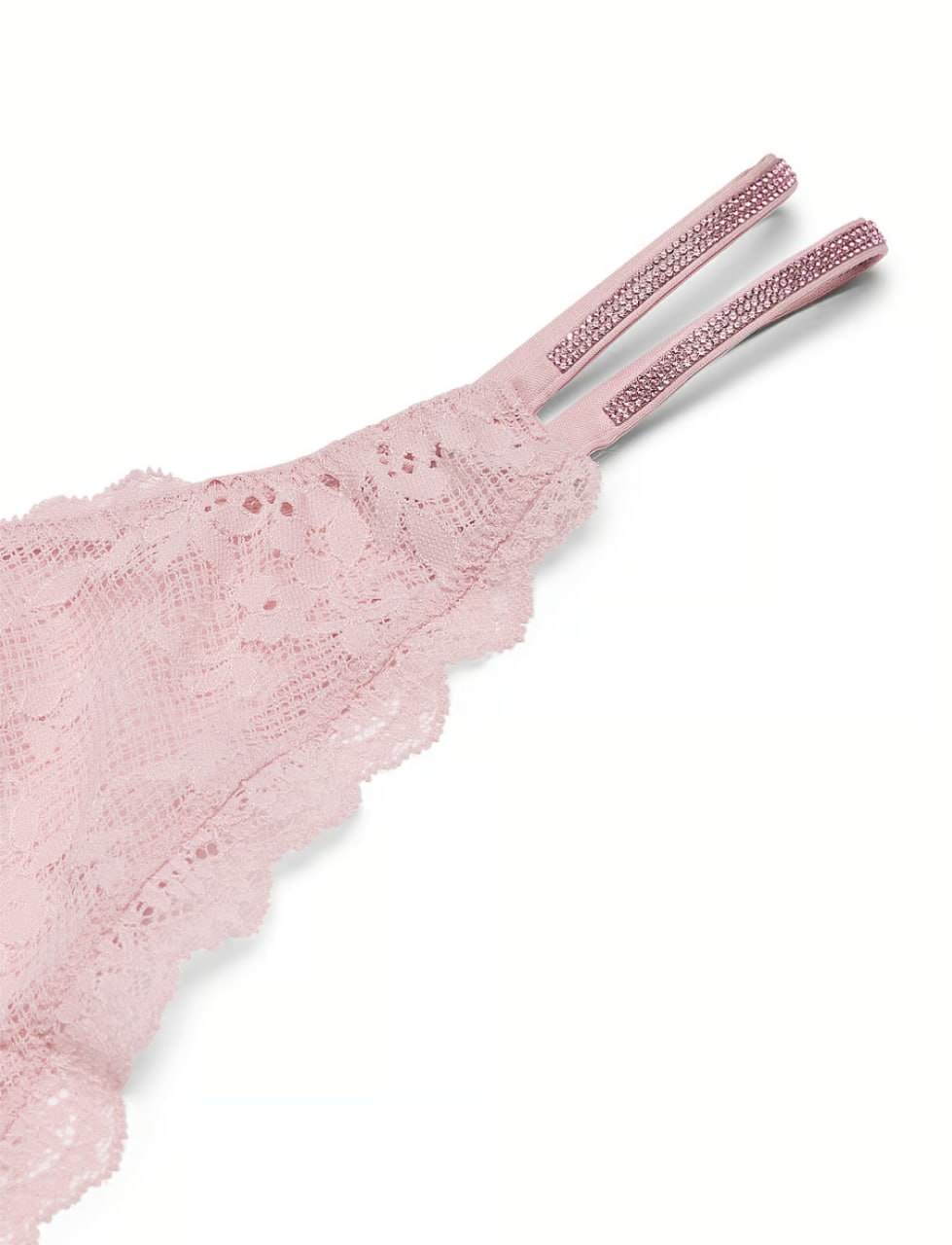 Мереживні трусики зі стразами від Victoria's Secret Twinkle Strap Lace Brazilian Panty