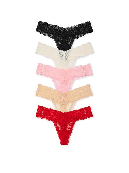 Набір мереживних стрінгів від Victoria's Secret - 5-Pack Lace Thong Panties зображення