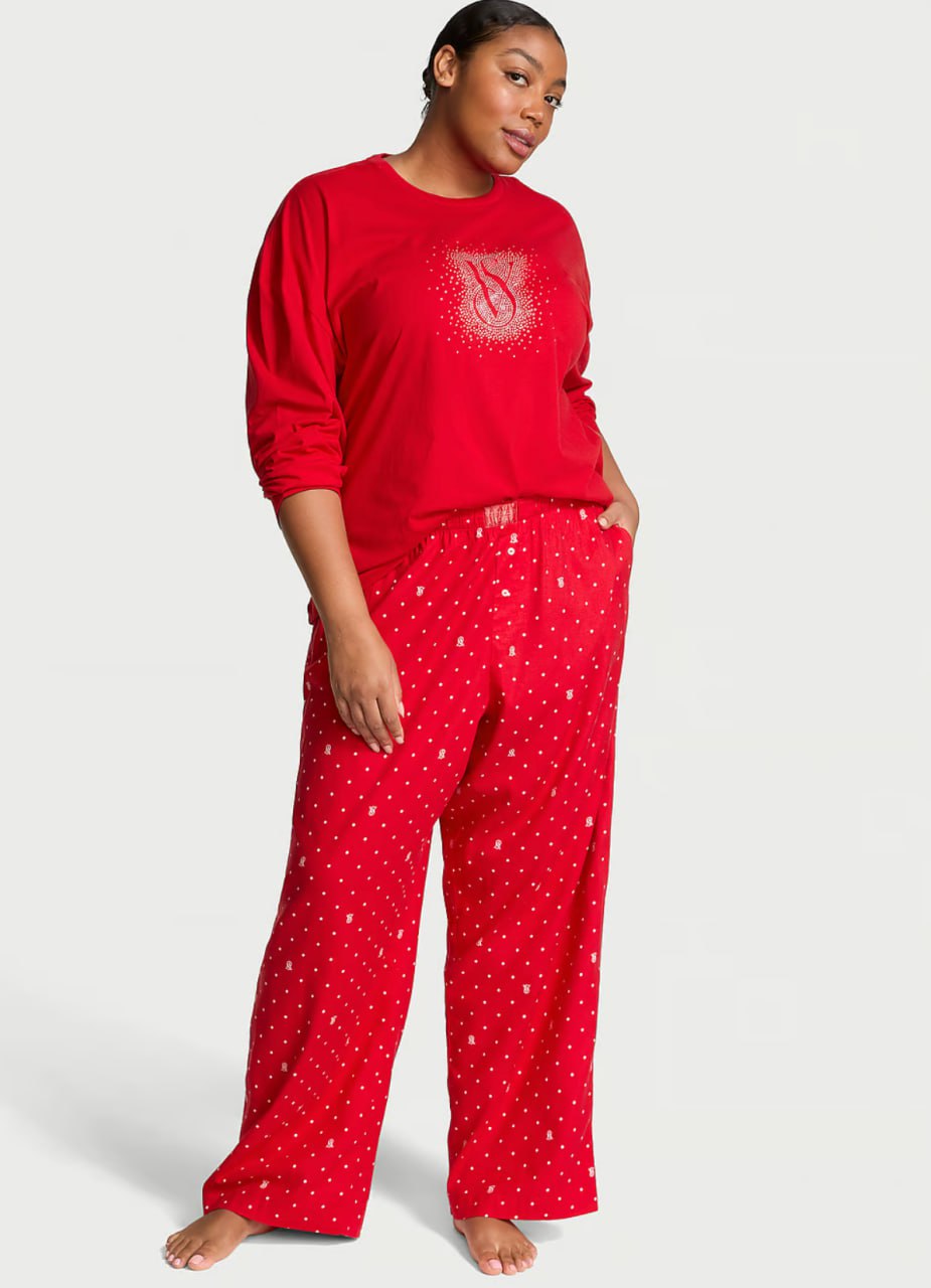 Піжамний комплект від Victoria's Secret - Flannel Long-Sleeve Tee-Jama Set