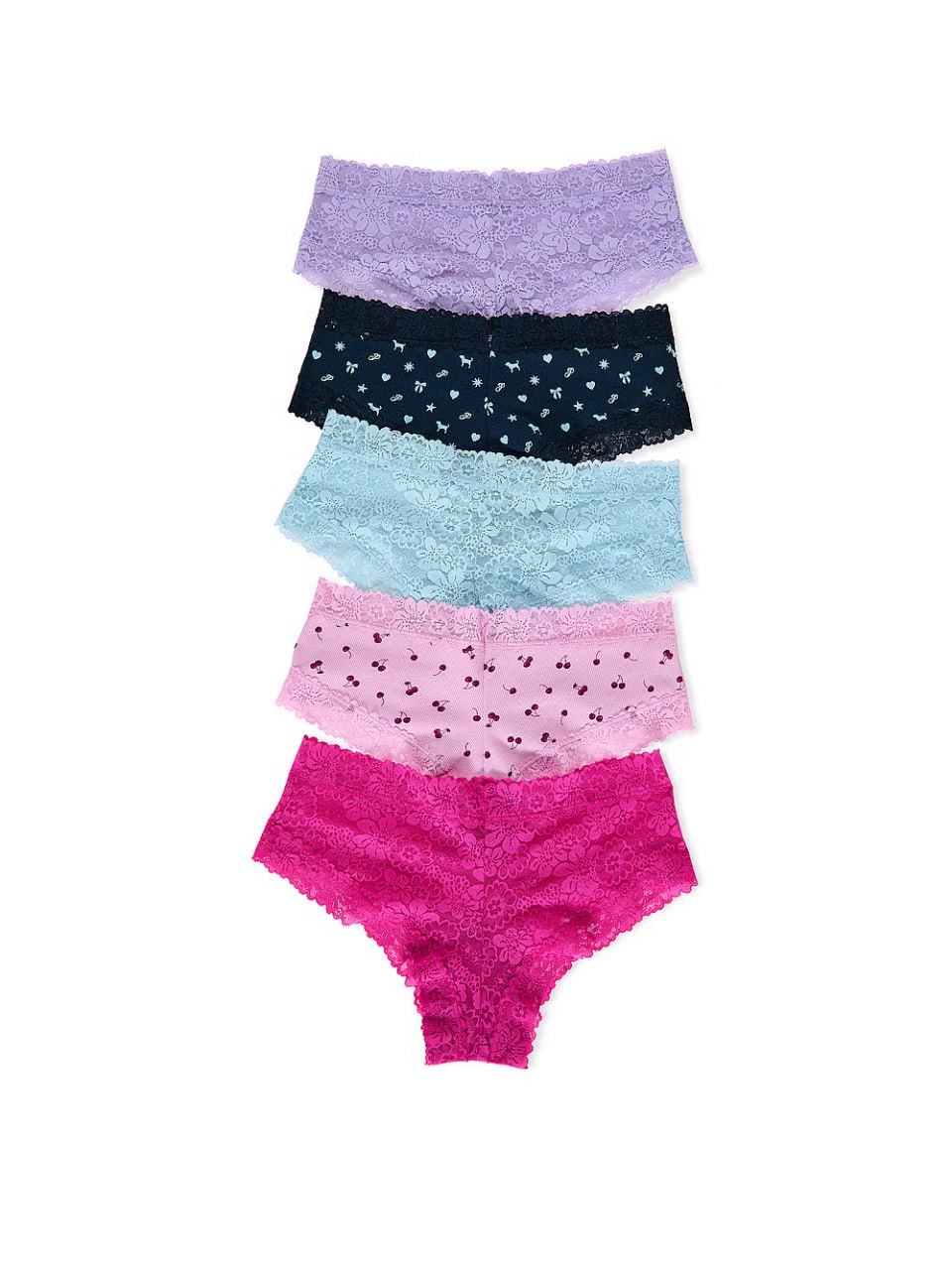Набір жіночих трусиків PINK - 5-Pack Wink Cheeky Panty