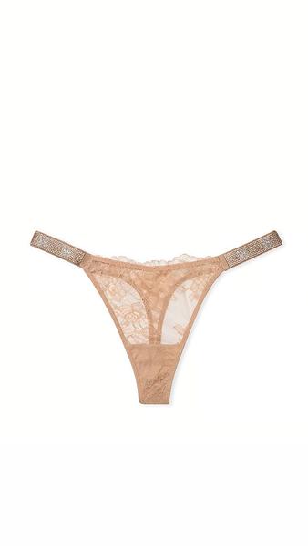 Стрінги зі стразами від Victoria's Secret Shine Strap Rose Lace Panty зображення