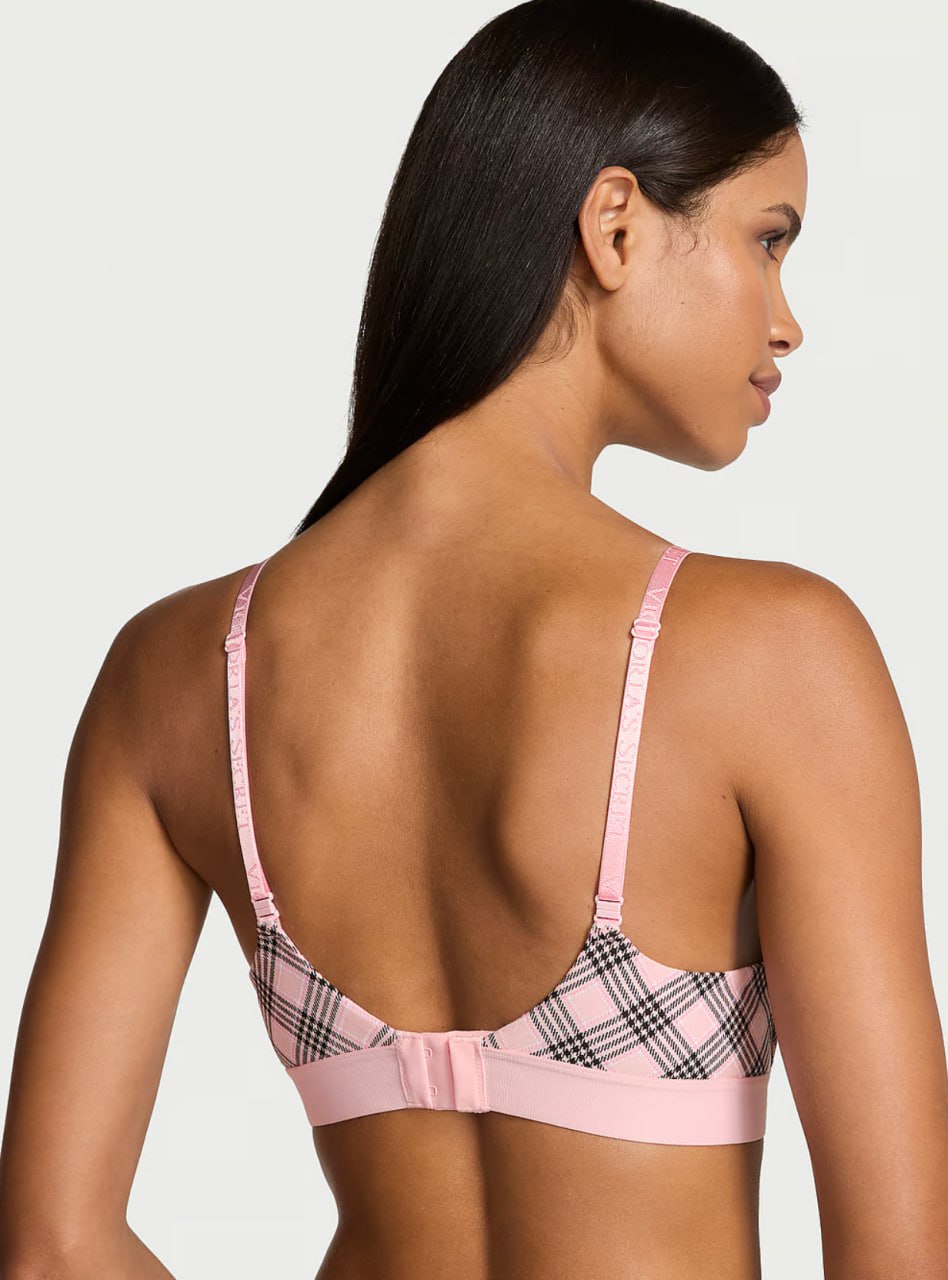 Комплект від Victoria’s Secret в клітинку - Shine Patch Lightly Lined Wireless Bra / Logo Cotton Shine Patch Hiphugger Panty