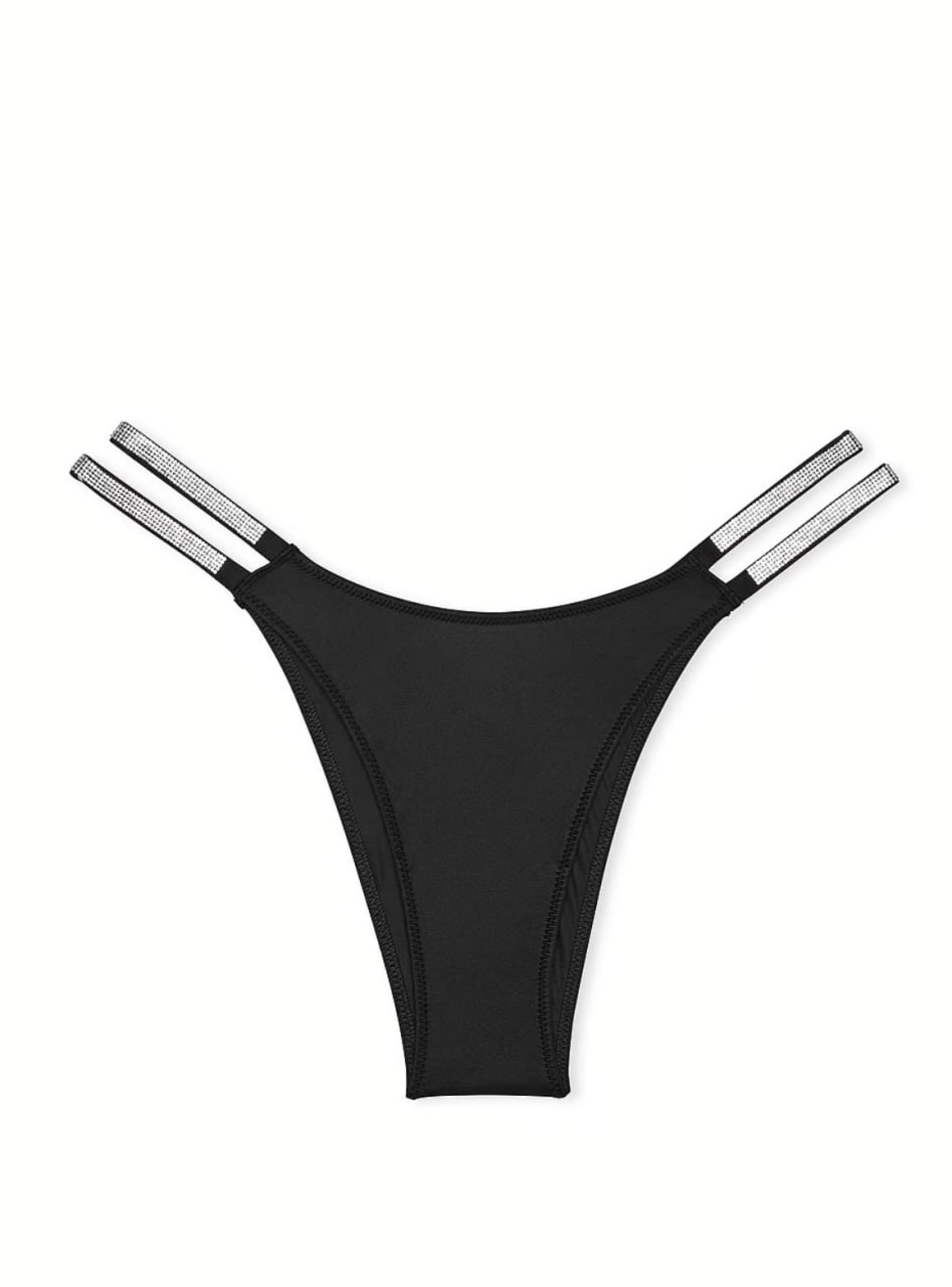 Трусики зі стразами від Victoria’s Secret - Double Shine Strap Smooth Brazilian Panty