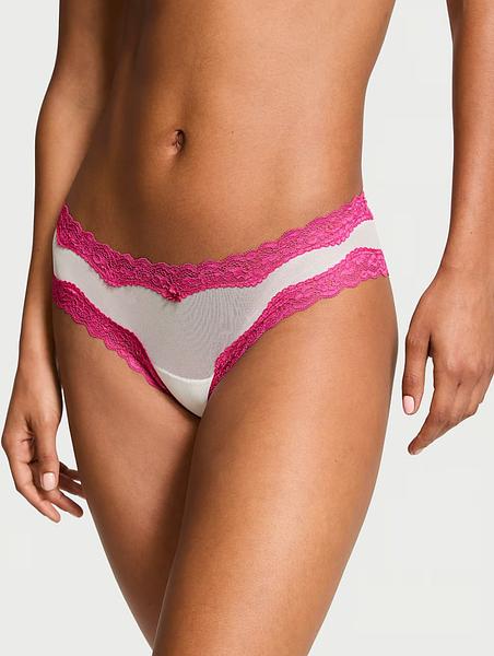 Трусики з мереживом від Victoria’s Secret - Tease Mesh Lace-Trim Cheeky Panty зображення