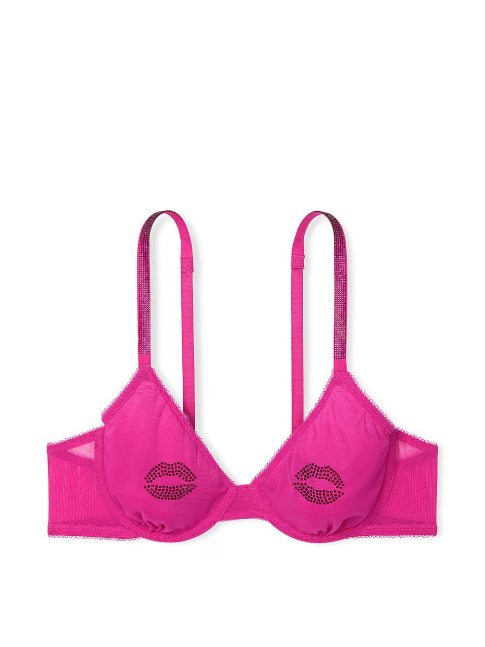 Жіночий бюстгальтер Victoria's Secret Sheer Shine Motif Unlined Low-Cut Demi Bra
