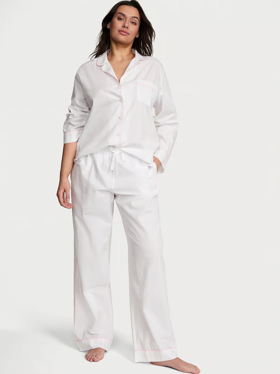 Класична піжама від Victoria's Secret - Heritage Cotton Long Pajama Set