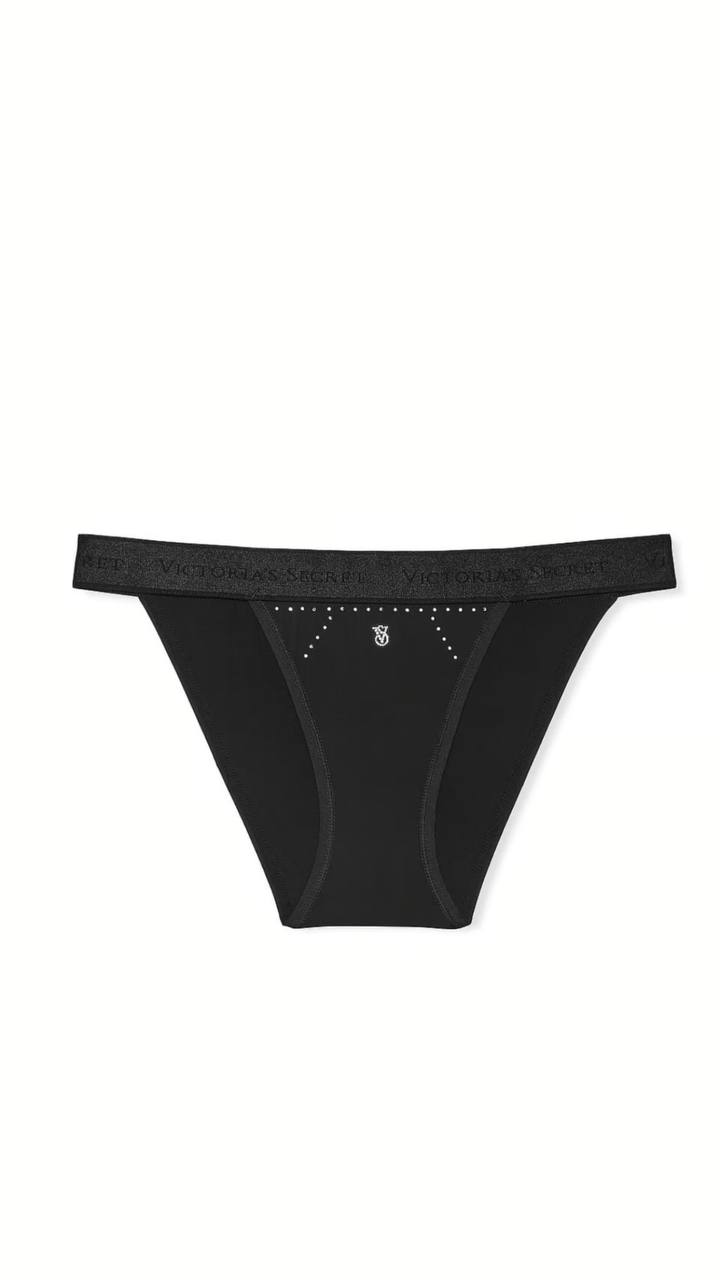Трусики з блискучим логотипом від Victoria’s Secret  - Logo Cotton Shine Patch Tanga Panty 