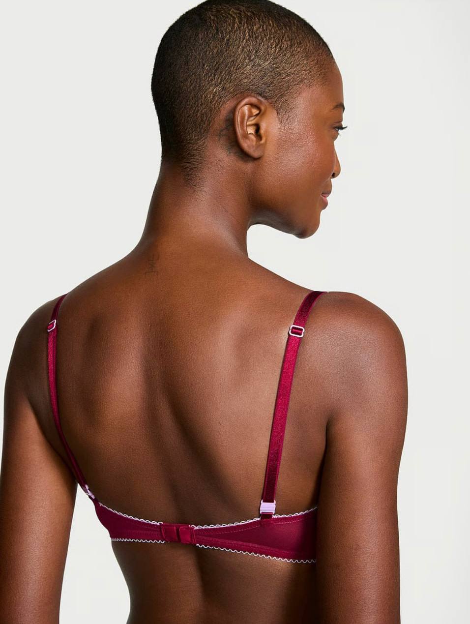 Мереживний комплект від Victoria’s Secret бюстгальтер + 2 пари трусиків  - Tease Unlined Demi Bra / Tease Mesh Lace-Trim Cheeky and Thong Panty 