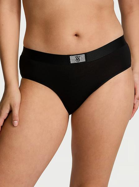 Трусики з блискучим логотипом від Victoria’s Secret - Logo Cotton Shine Patch Hiphugger Panty зображення