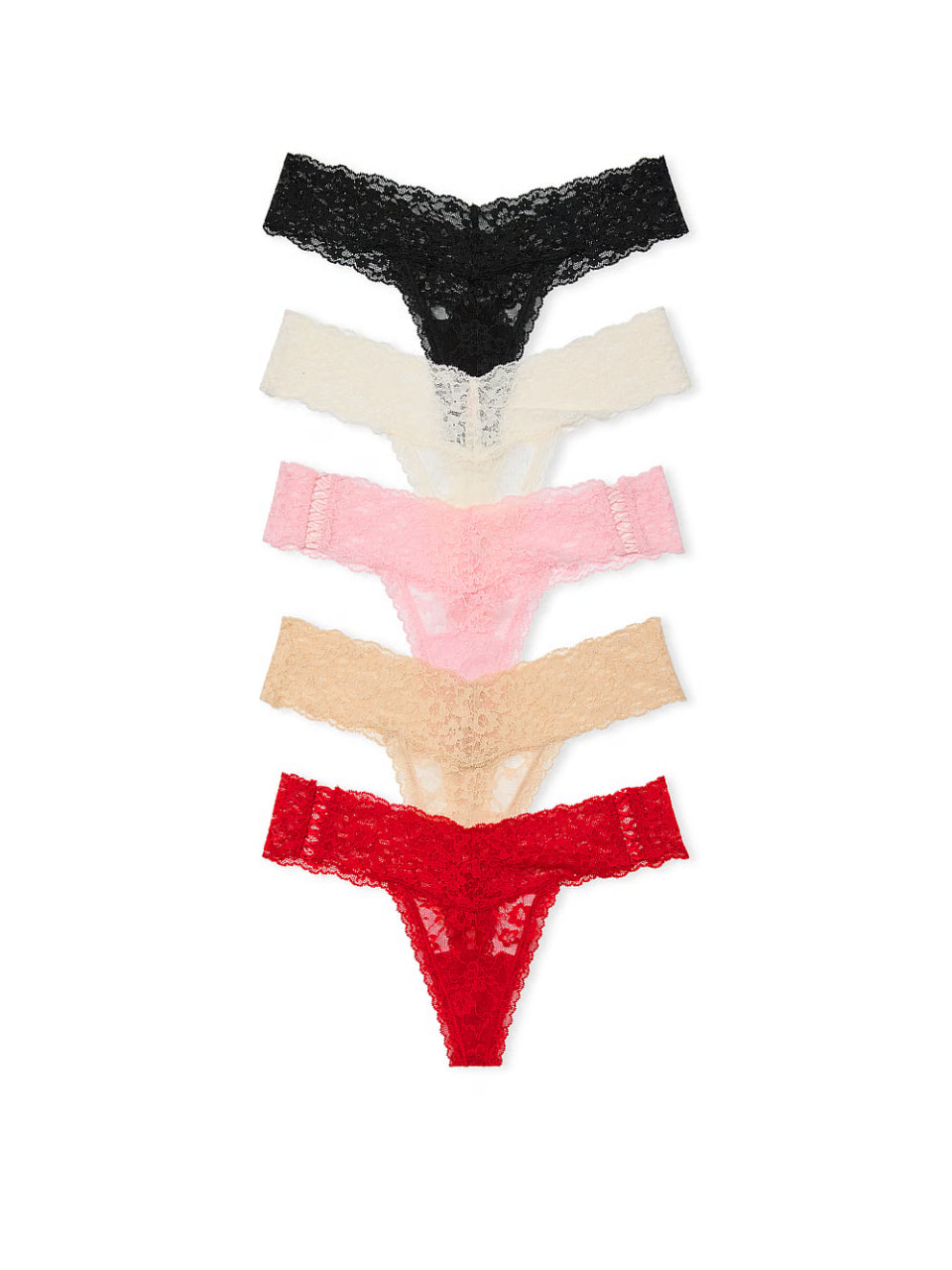 Набір мереживних стрінгів від Victoria's Secret - 5-Pack Lace Thong Panties