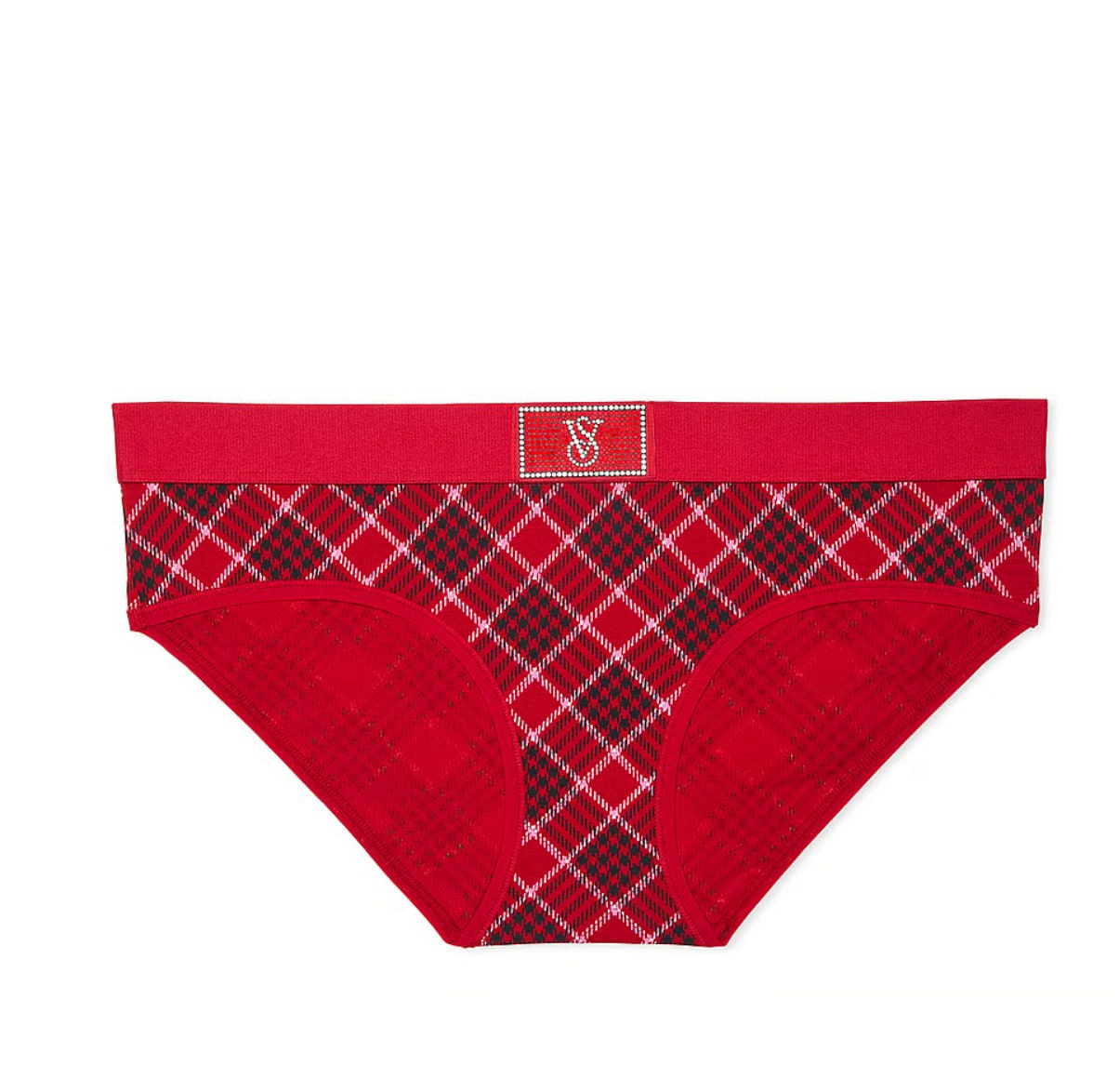 Комплект від Victoria’s Secret в клітинку - Shine Patch Lightly Lined Wireless Bra / Logo Cotton Shine Patch Hiphugger Panty