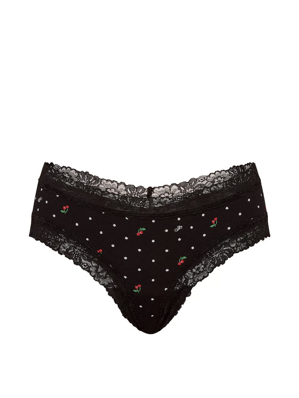 Жіночі трусики з принтом та мереживом від PINK - Wink Lace-Trim Cheeky Panty