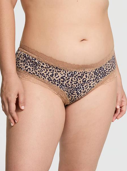 Жіночі трусики з принтом та мереживом від PINK - Wink Lace-Trim Cheeky Panty зображення