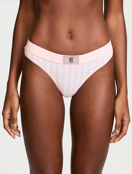Cтрінги з блискучим логотипом від Victoria’s Secret - Logo Cotton Shine Patch Thong Panty зображення