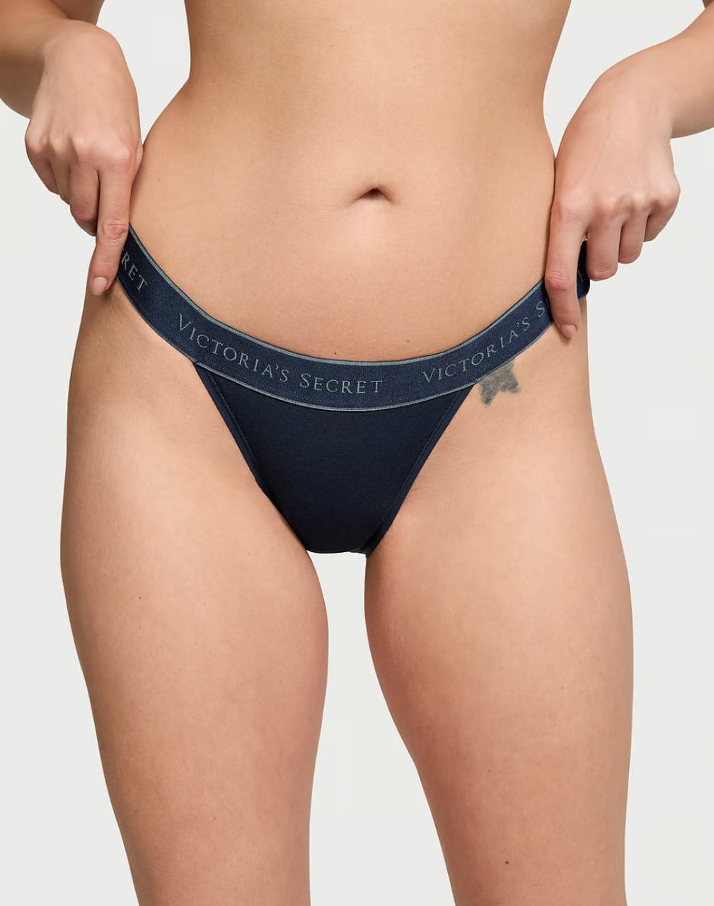 Трусики з логотипом від Victoria’s Secret - Logo Cotton Tanga Panty