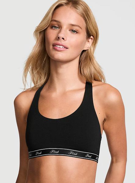 Топ-бра від PINK - Logo Cotton Racerback Bralette зображення