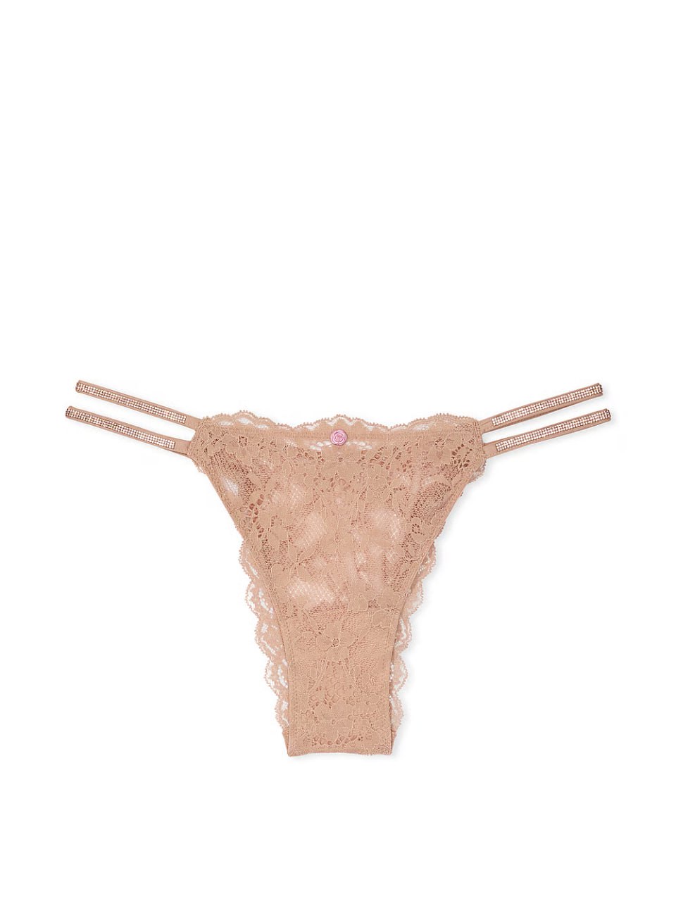 Мереживні трусики зі стразами від Victoria's Secret Twinkle Strap Lace Brazilian Panty