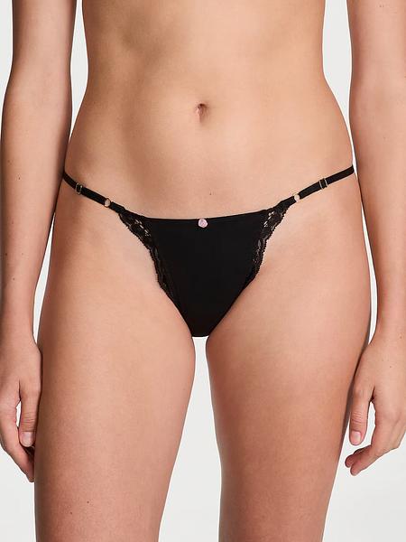 Трусики-бікіні від Victoria’s Secret - Lace-Trim Adjustable String Bikini Panty зображення