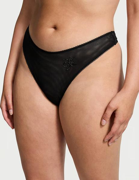 Стрінги з вишивкою від Victoria’s Secret - Flirty Mesh Thong Panty зображення