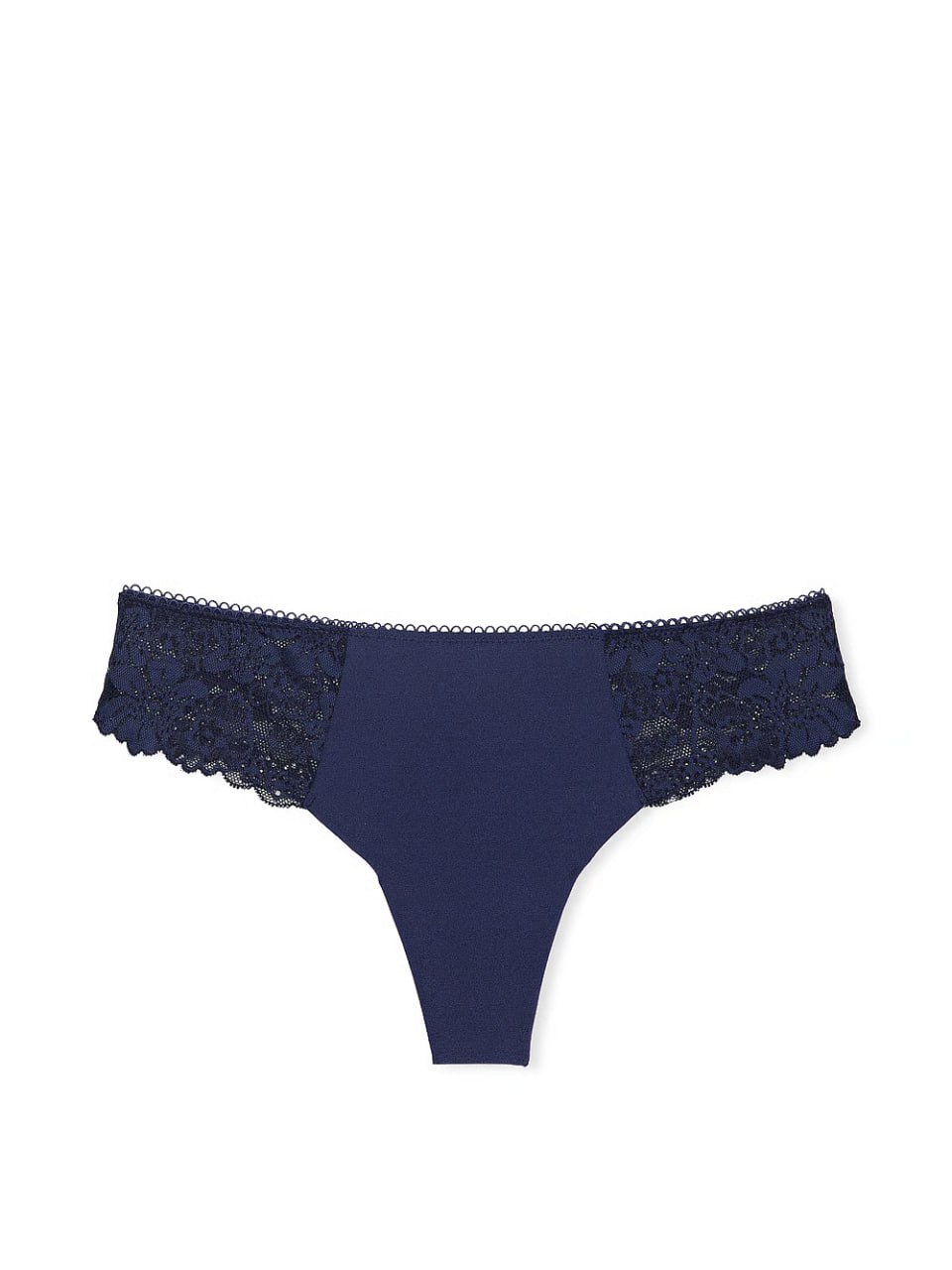 Безшовні трусики-стрінги від PINK - No-Show Lace-Trim High-Leg Thong Panty