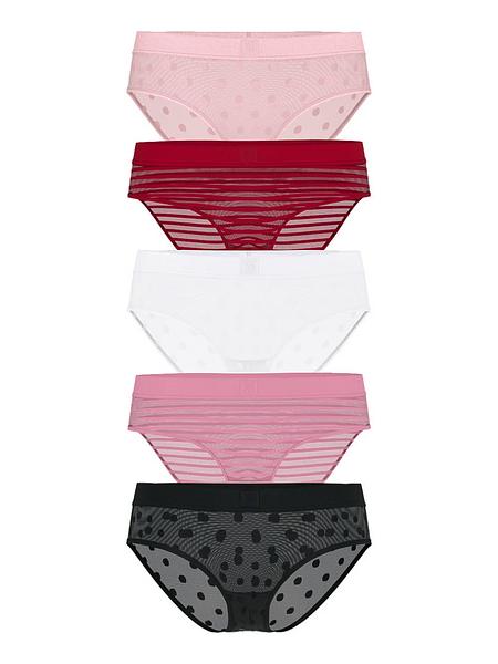 Набір трусиків від Victoria's Secret 5-Pack Sheer Heritage Shimmer Hiphugger Panties зображення