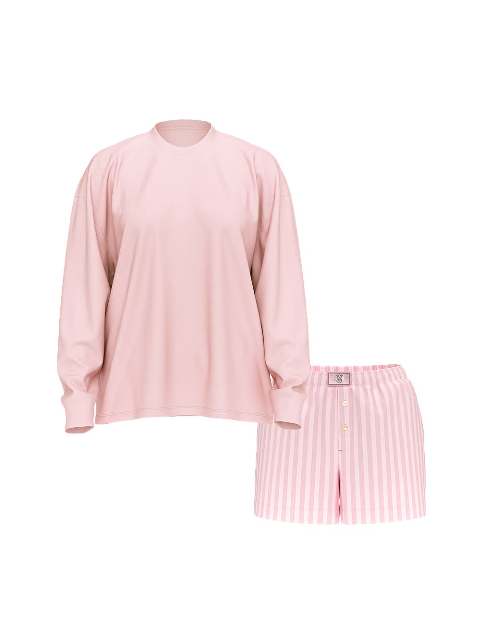 Піжамний комплект від Victoria's Secret -Flannel Long-Sleeve Short Tee-Jama Set