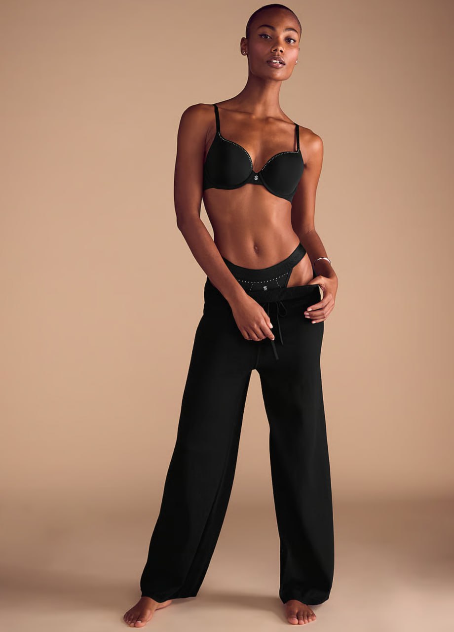 Трусики з блискучим логотипом від Victoria’s Secret - Logo Cotton Shine Patch Tanga Panty