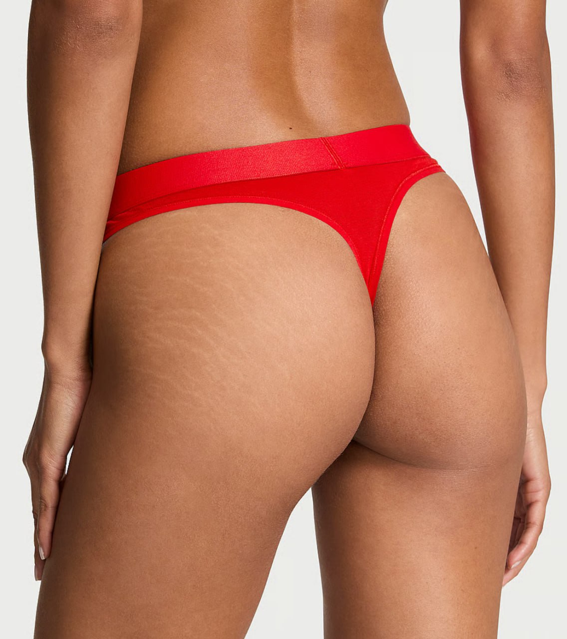 Cтрінги з блискучим логотипом від Victoria’s Secret - Logo Cotton Shine Patch Thong Panty