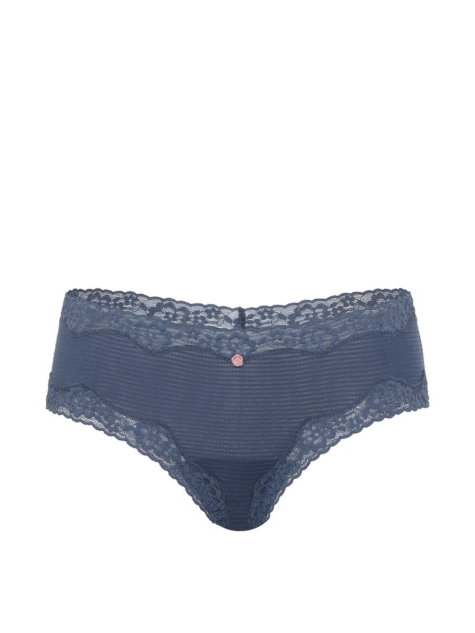 Жіночі трусики з мереживом від Victoria’s Secret - Cotton Shadow Stripe Lace-Waist Cheeky Panty