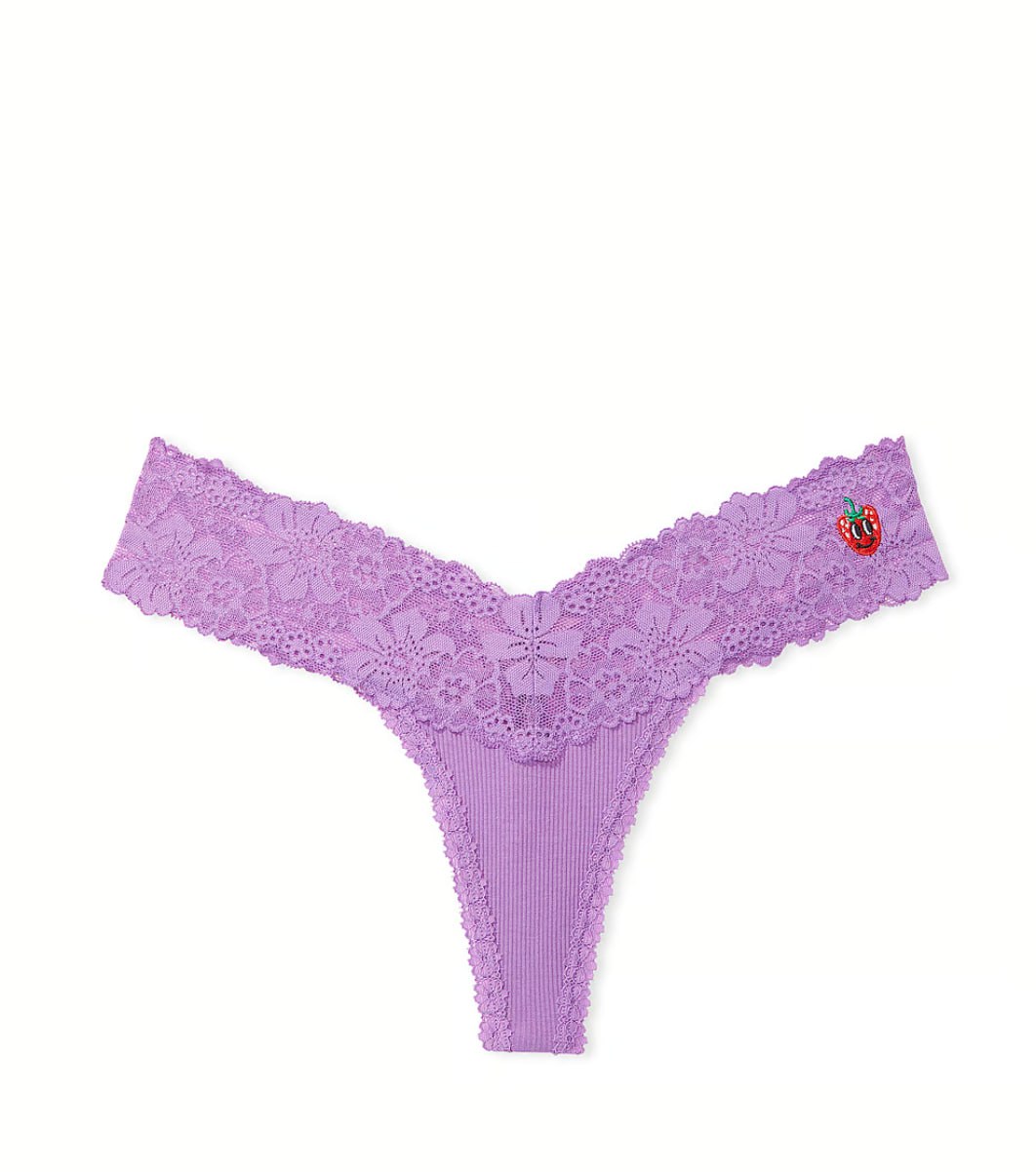 Стрінги з мереживом від PINK - Wink Lace-Trim Thong Panty