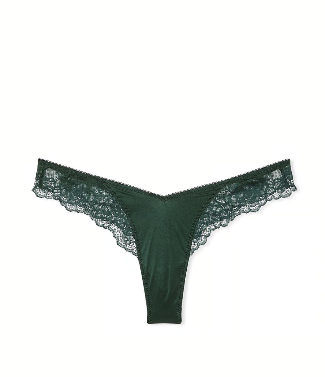 Стрінги з мереживом від Victoria’s Secret - Rose Lace-Trim High-Leg Thong Panty
