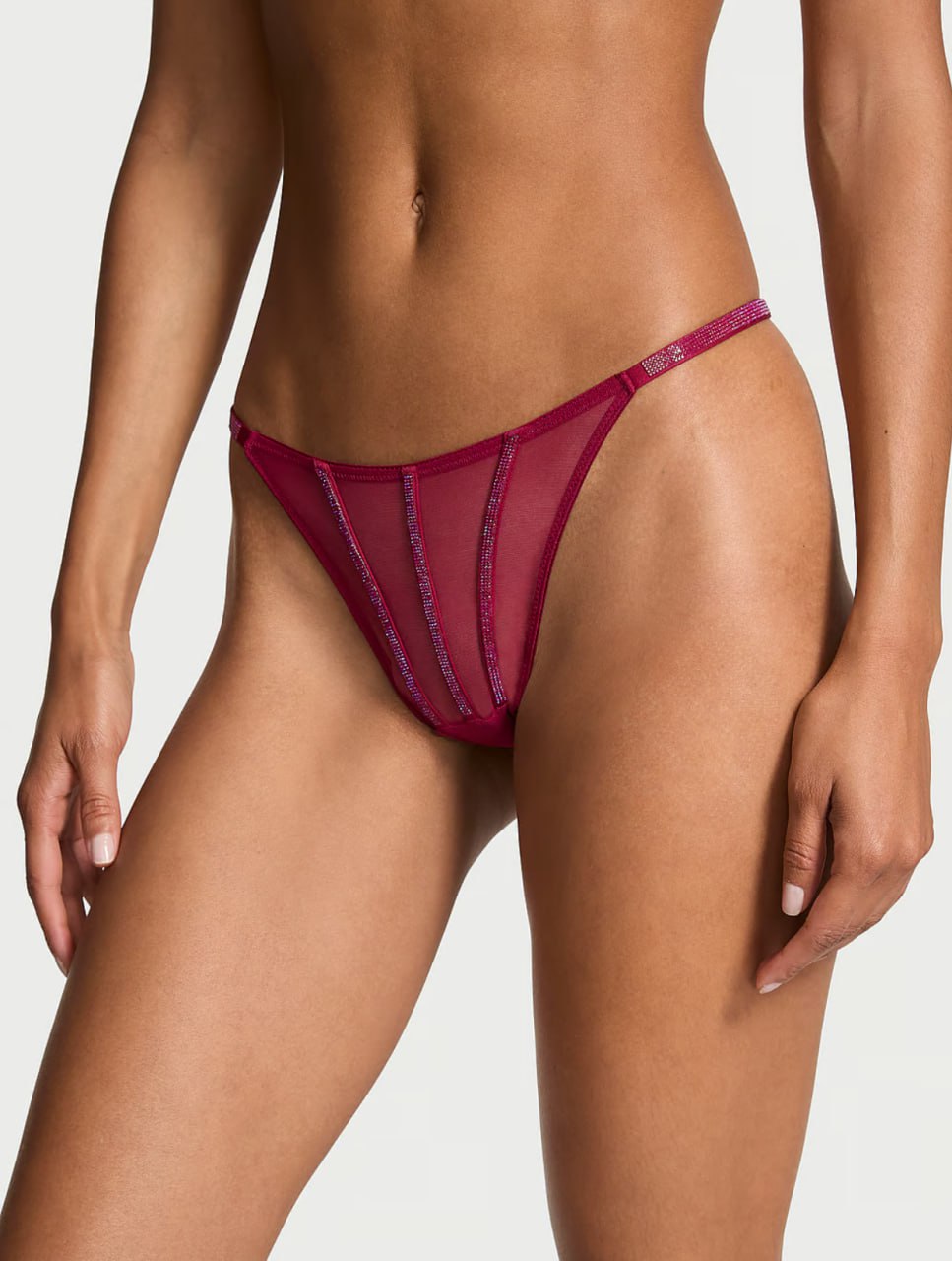Стрінги зі стразами від Victoria’s Secret - Sheer Shine Thong Panty