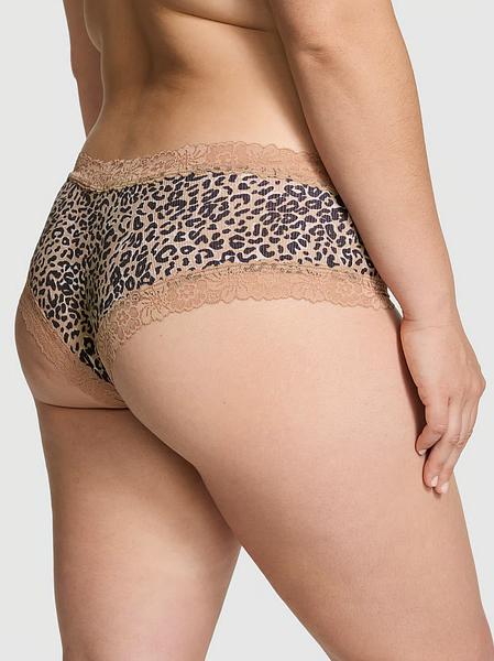 Жіночі трусики з принтом та мереживом від PINK - Wink Lace-Trim Cheeky Panty зображення