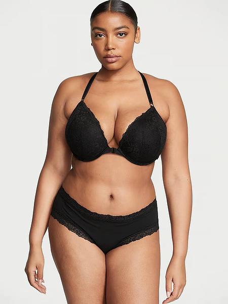 Трусики з мереживом від Victoria’s Secret - Lace-Waist Cotton Cheeky Panty зображення
