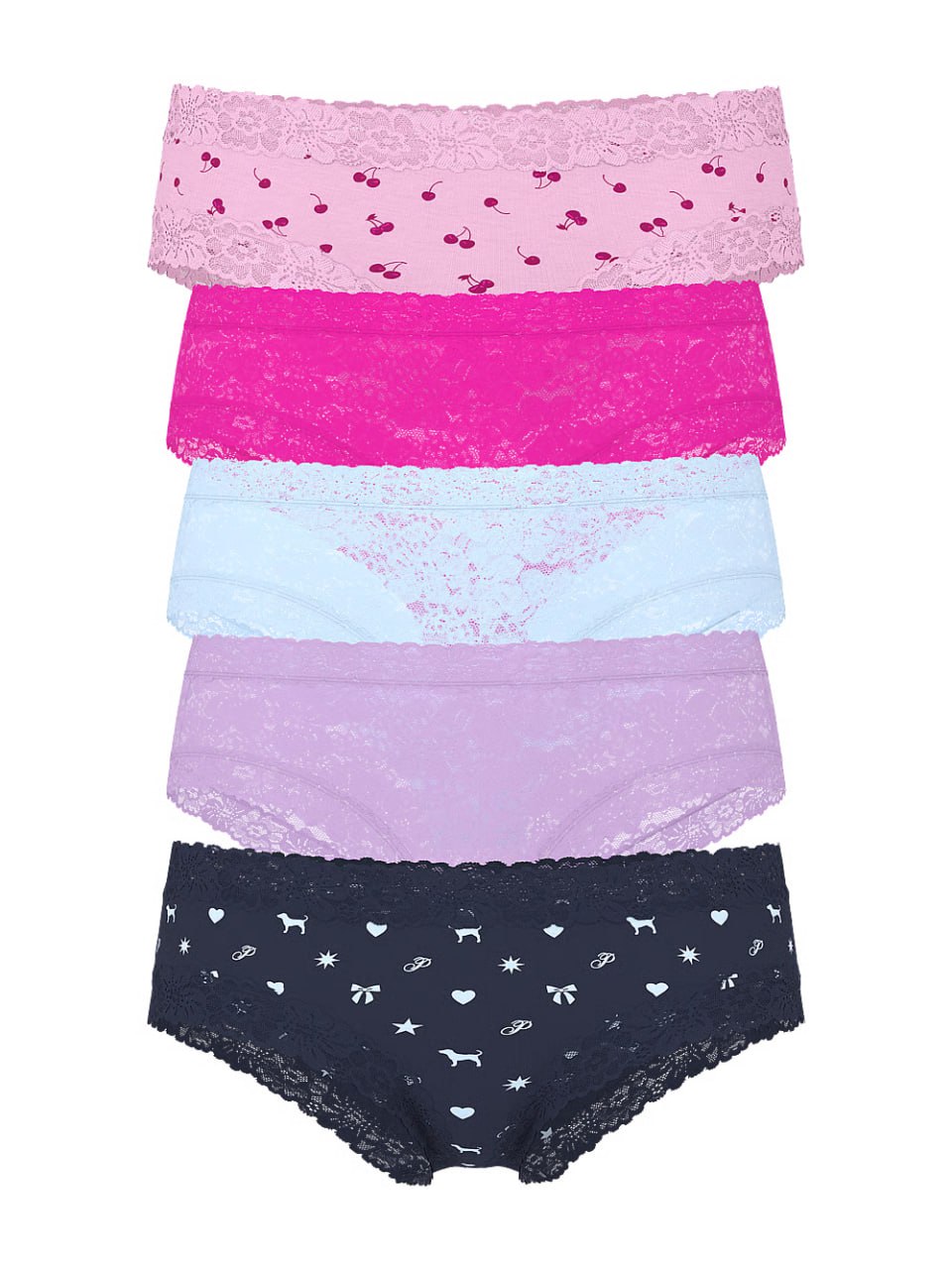 Набір жіночих трусиків PINK - 5-Pack Wink Cheeky Panty