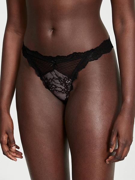 Мереживні стрінги від Victoria’s Secret - Lace & Mesh Thong Panty зображення