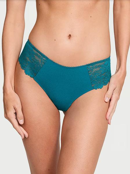Безшовні трусики-стрінги від PINK -  No-Show Lace-Trim High-Leg Thong Panty зображення