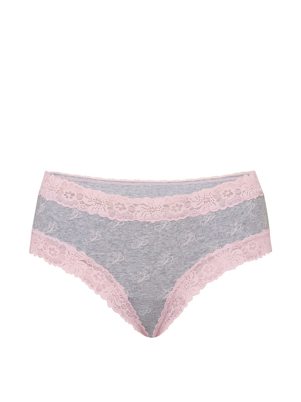 Жіночі трусики з принтом та мереживом від PINK - Wink Lace-Trim Cheeky Panty